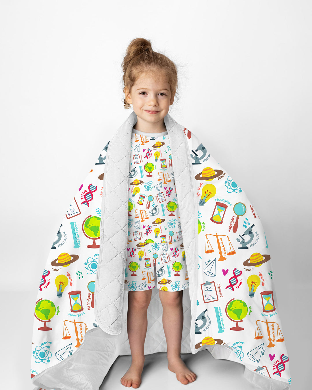 Tiny Scientist Explores The World  Bamboo Quilt Blanket