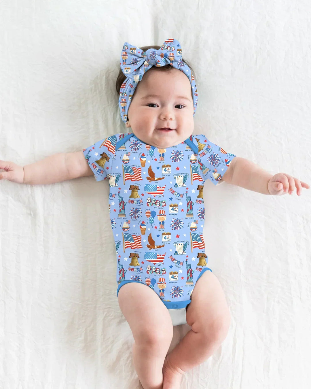 Hand Drawn Patriotic Iconic Bamboo Bodysuit