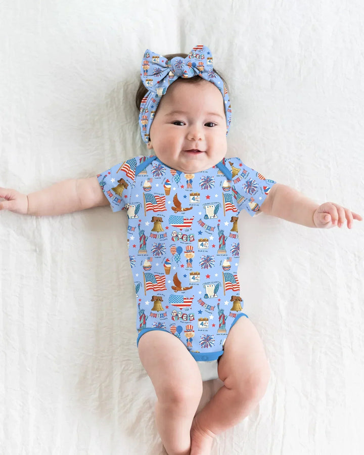 Hand Drawn Patriotic Iconic Bamboo Bodysuit