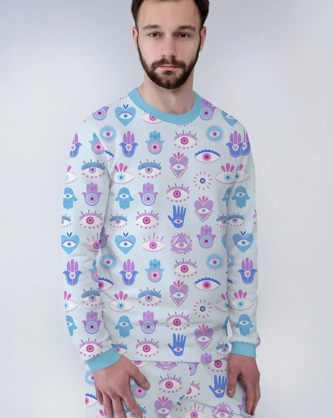 Hamsa Heart Guardians Family Matching Bamboo Men's Pajama Set
