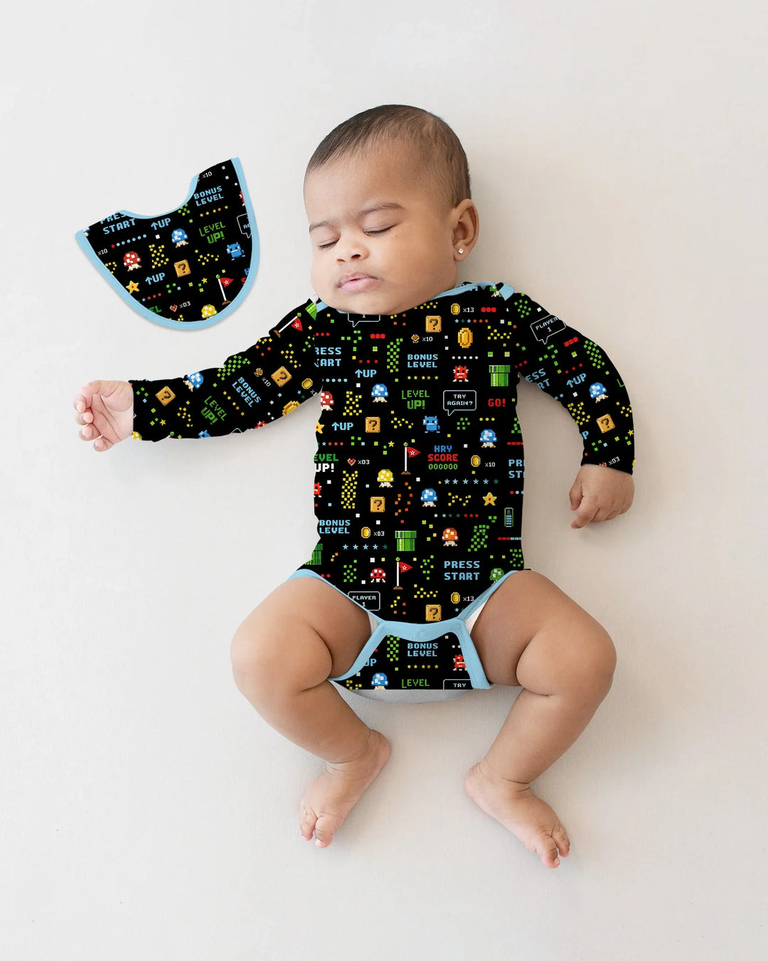 Pixel Game Lover Matching Bamboo Bodysuit