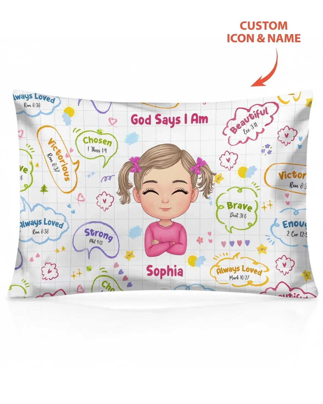 Personalized God Says I Am- Baby Girl Bamboo Pillow Case