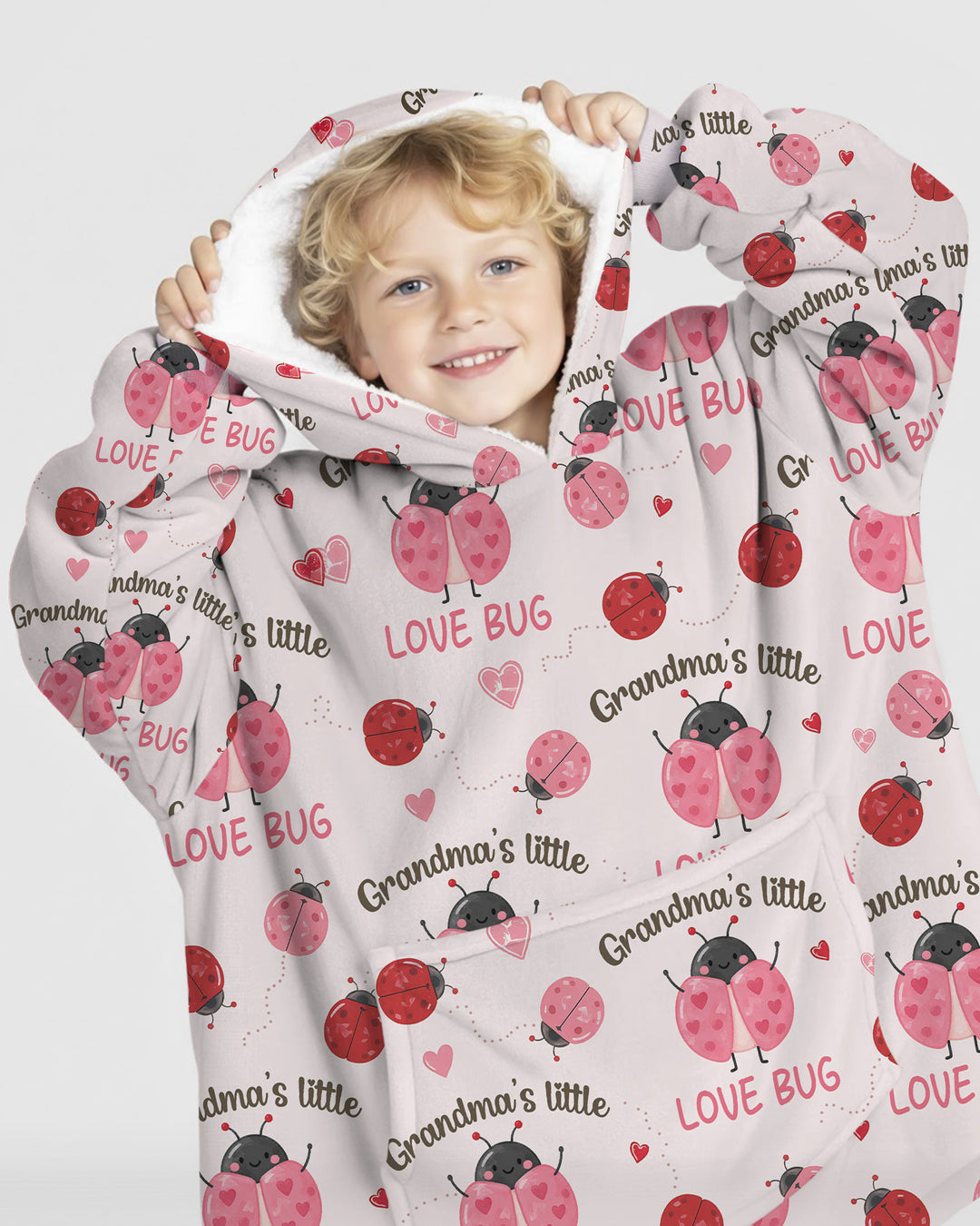 Grandma's Little Love Bug Bamboo Blanket Hoodie