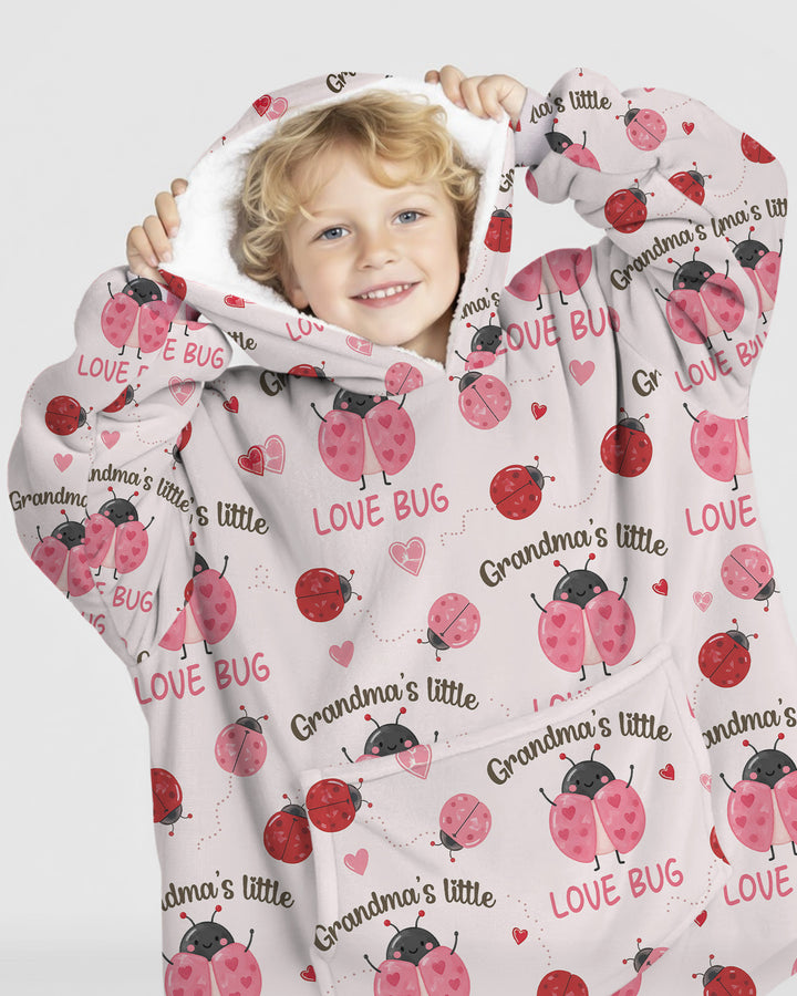 Grandma's Little Love Bug Bamboo Blanket Hoodie