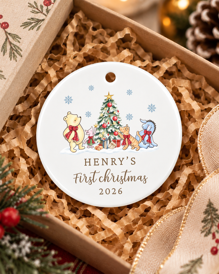 1st Christmas Classic Bear- Personalized Ceramic Ornament