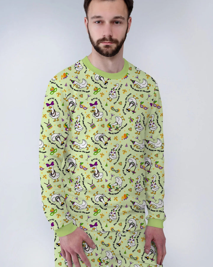 Mardi Gras Silly Goose Bamboo Men's Pajama Set