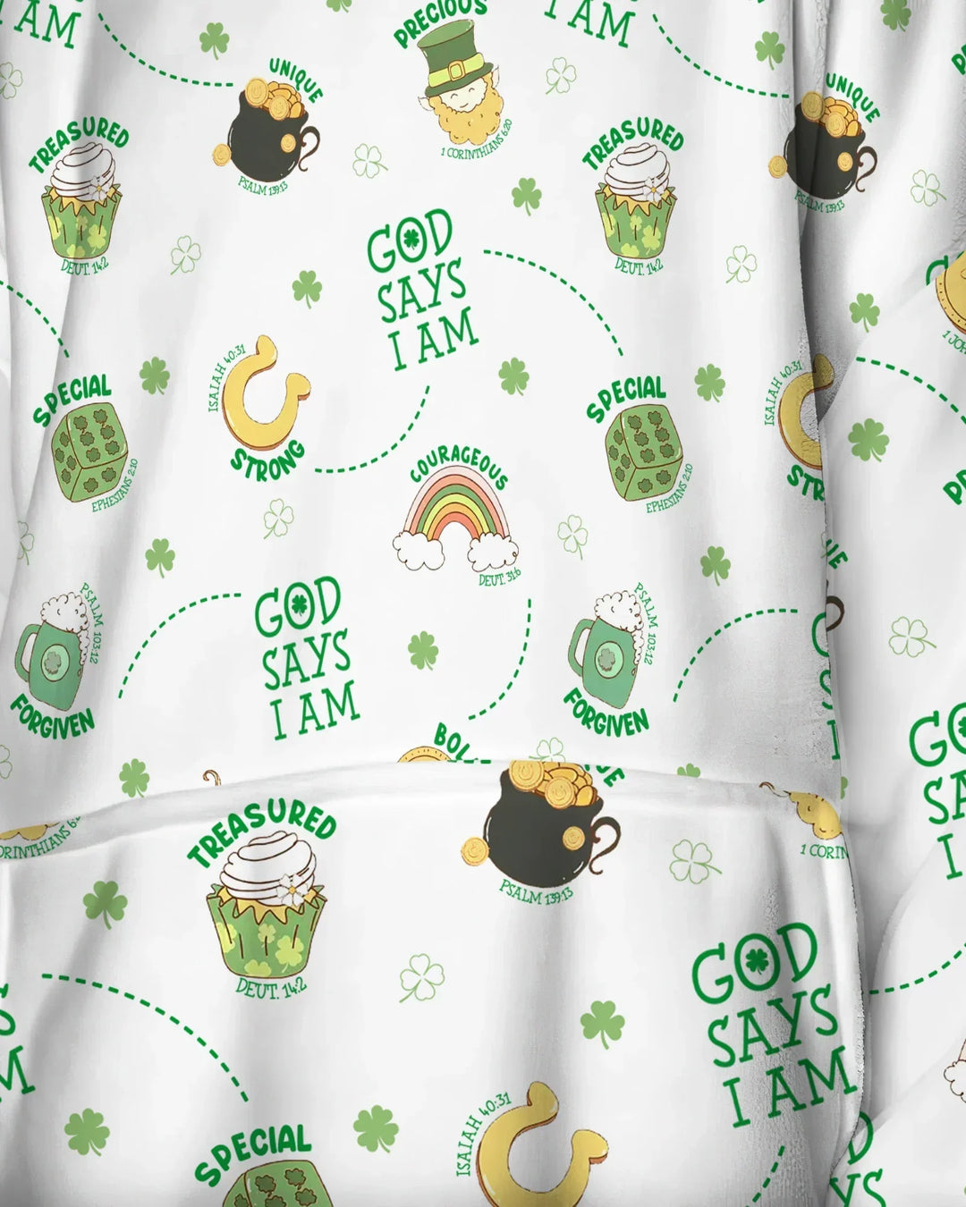 St Patrick's Day God Says I Am Wearable Bamboo Blanket Hoodie