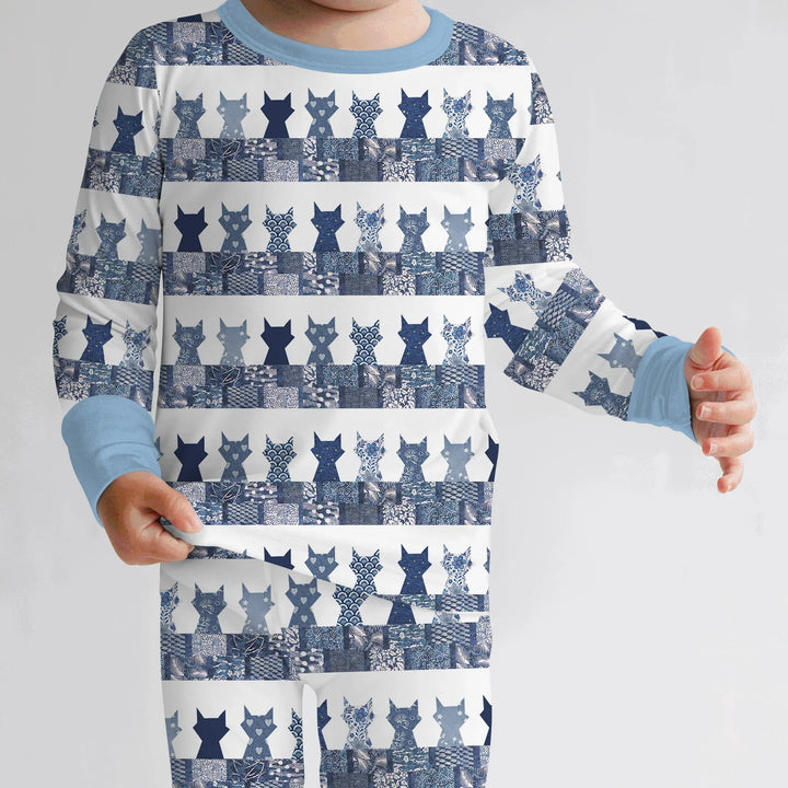 Midnight Feline Bamboo Two Piece Long Sleeve Pajama Set