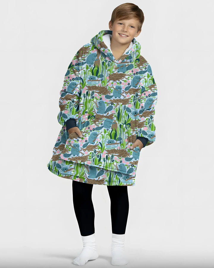 Little Dam Builders Wearable Bamboo Blanket Hoodie