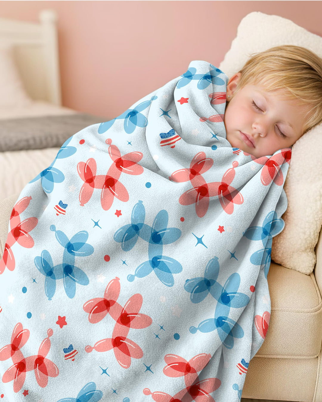 American Balloon Dog Party Bamboo Blanket