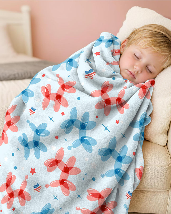 American Balloon Dog Party Bamboo Blanket