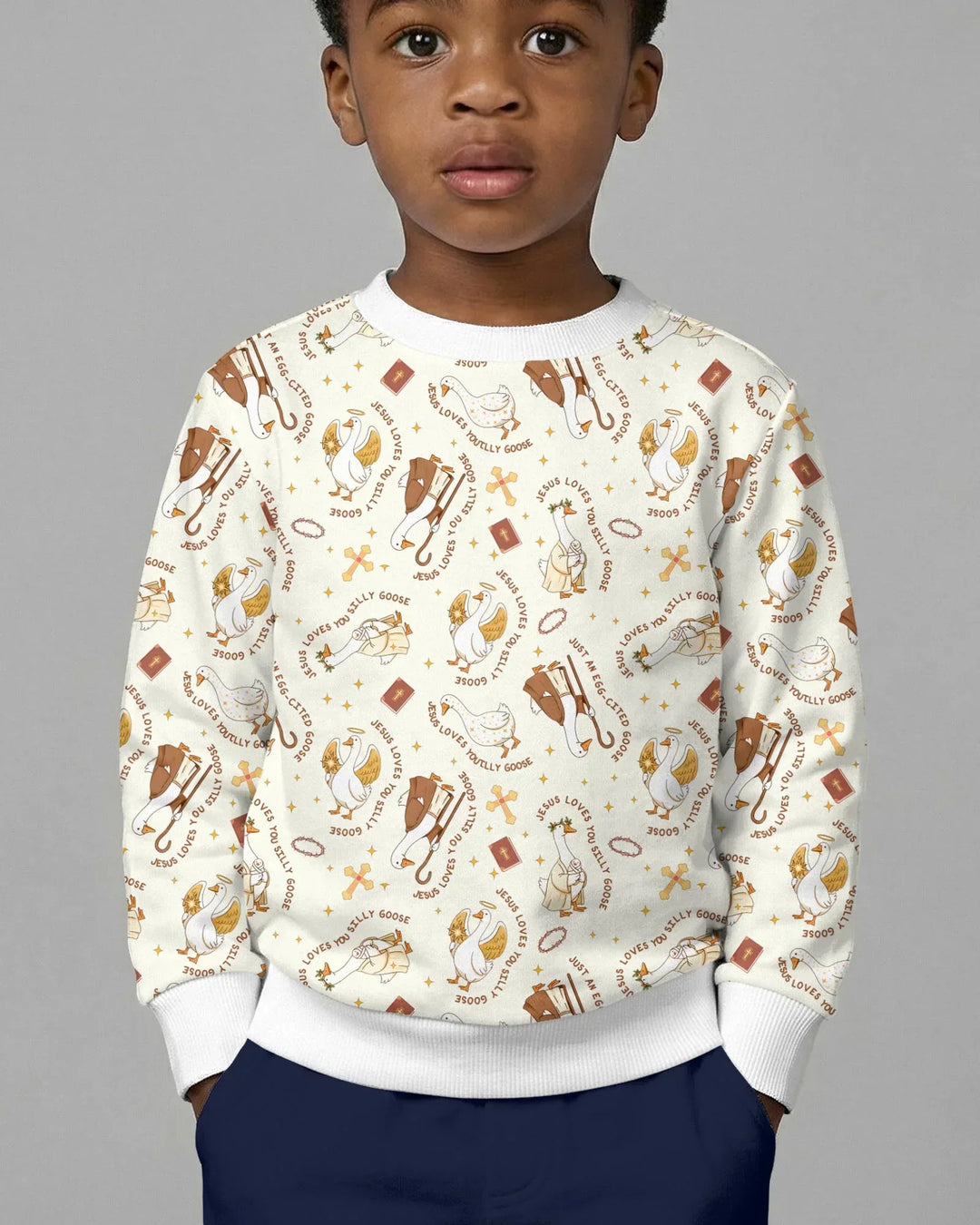 Jesus Loves You Silly Goose Bamboo Crewneck Sweatshirt