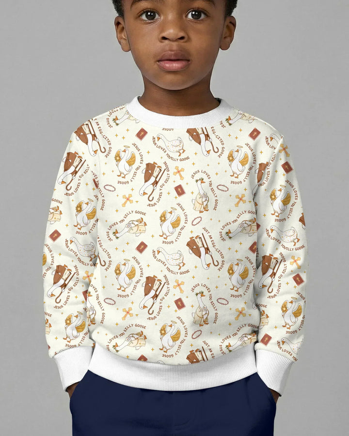 Jesus Loves You Silly Goose Bamboo Crewneck Sweatshirt