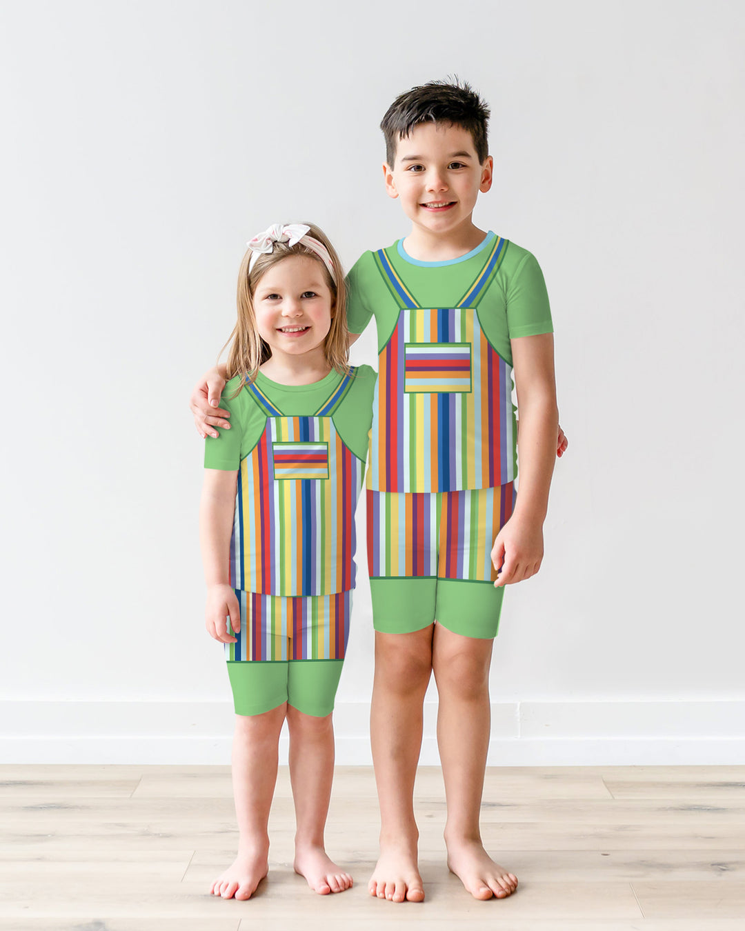 Template Bamboo Two Piece Short Sleeve Shorts Pyjamas Set