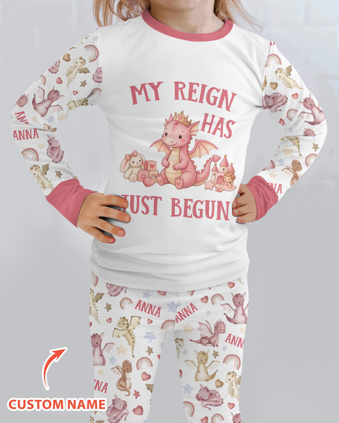 My Reign Has Just Begun Custom Name Bamboo Two Piece Long Sleeve Pajama Set