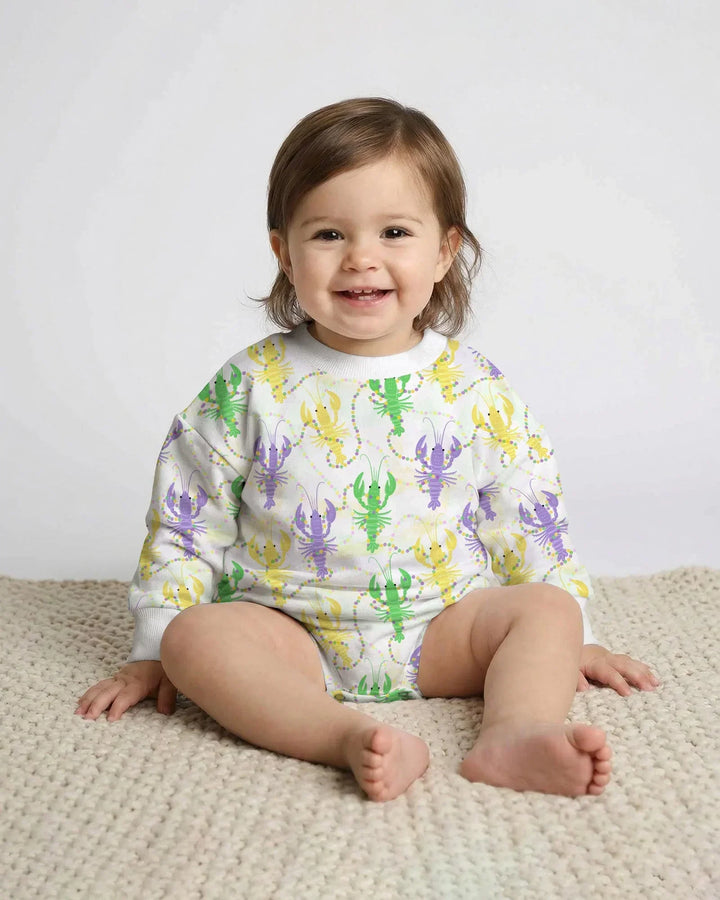 Mardi Gras Crawfish Family Matching Bamboo Bubble Romper