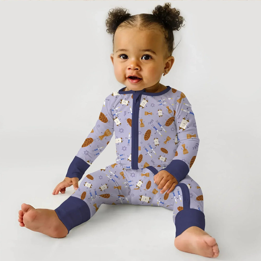 Shabbat Shalom Family Matching Bamboo Convertible Zippy