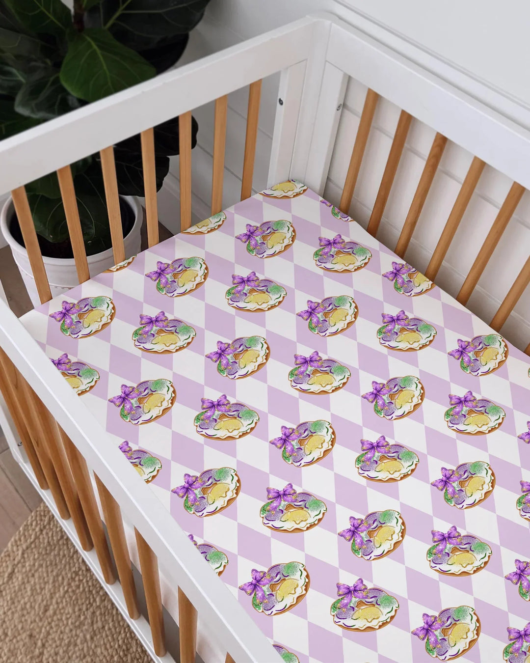 Mardi Gras Donut Bamboo Fitted Crib Sheet
