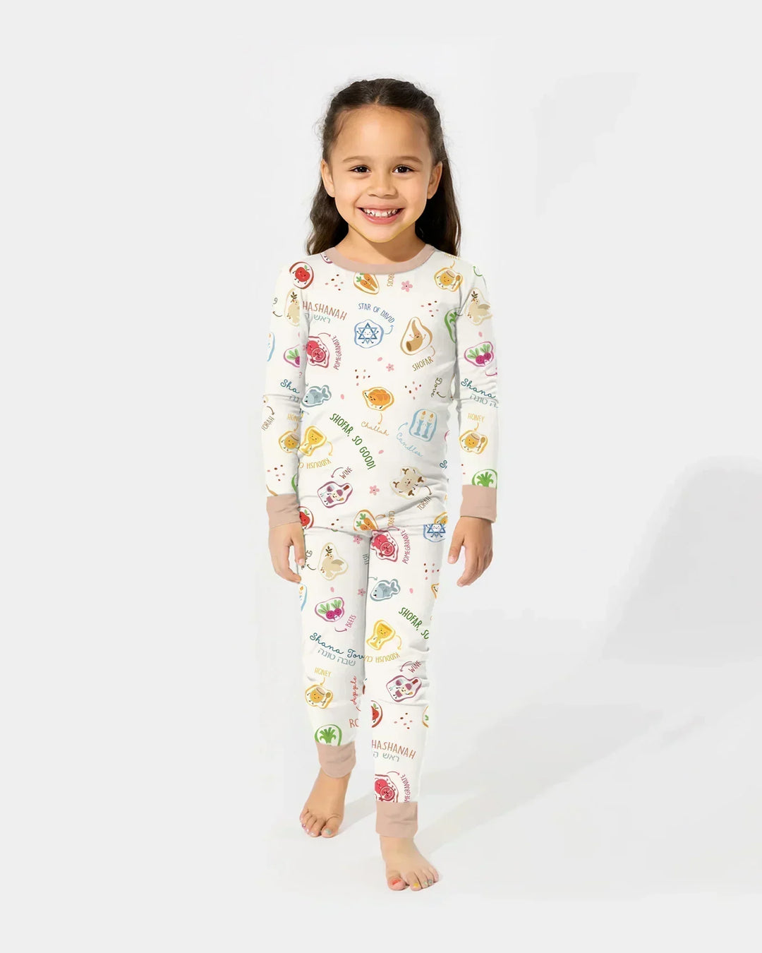 Happy Rosh Hashanah Bamboo Two Piece Long Sleeve Pajama Set