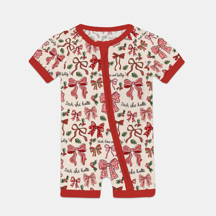 Coquette Christmas Bows Bamboo Shorty Zippy
