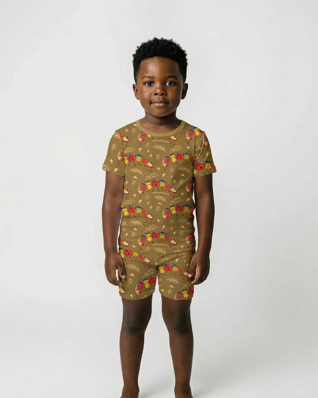 Let's Celebrate Rosh Hashanah Bamboo Two Piece Short Sleeve Shorts Pajama Set