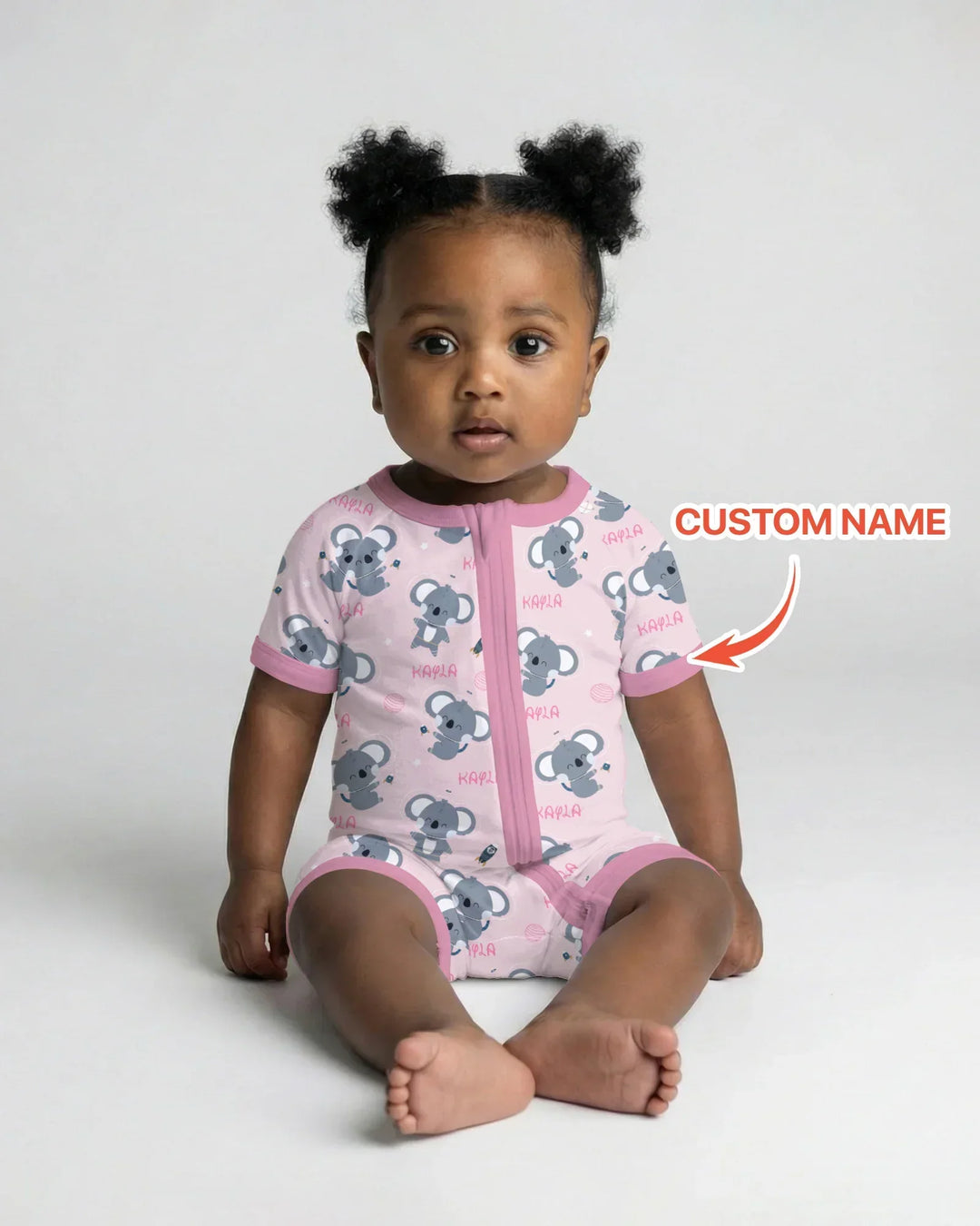 Custom Name Cosmic Koala Bamboo Shorty Zippy
