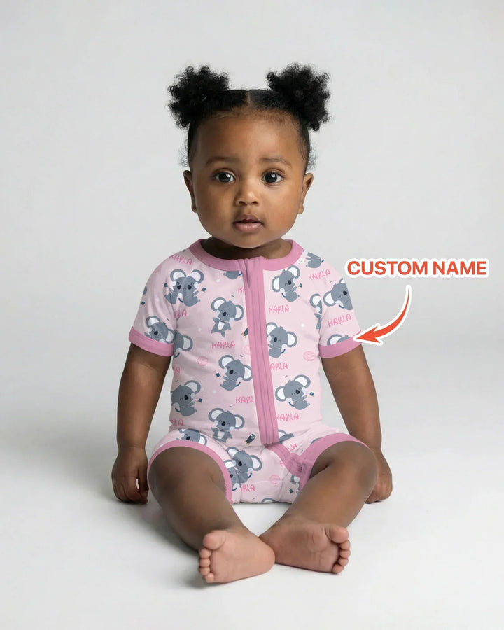 Custom Name Cosmic Koala Bamboo Shorty Zippy