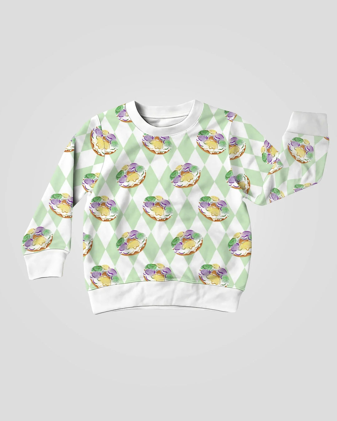 Mardi Gras Donut Bamboo Crewneck Sweatshirt