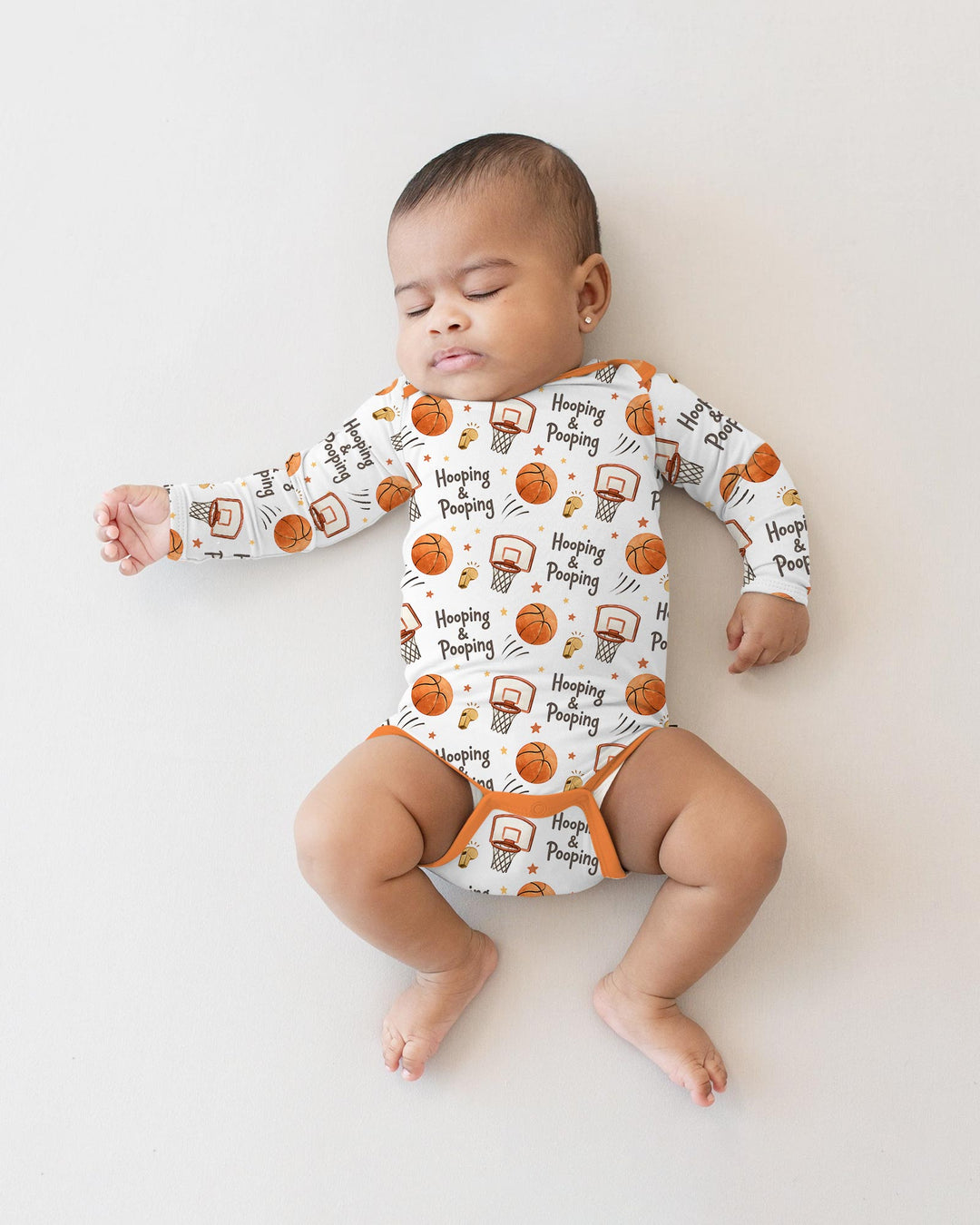 Funny Basketball Hooping & Pooping Bamboo Bodysuit