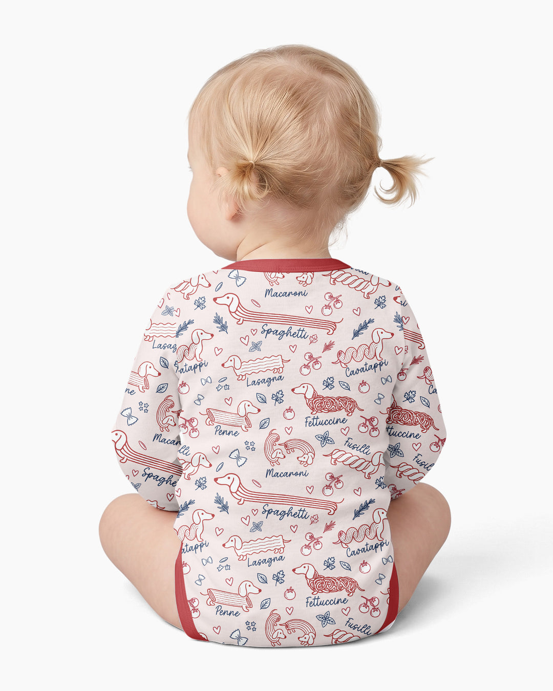 Funny Dachshund Pasta Pups Bamboo Bodysuit