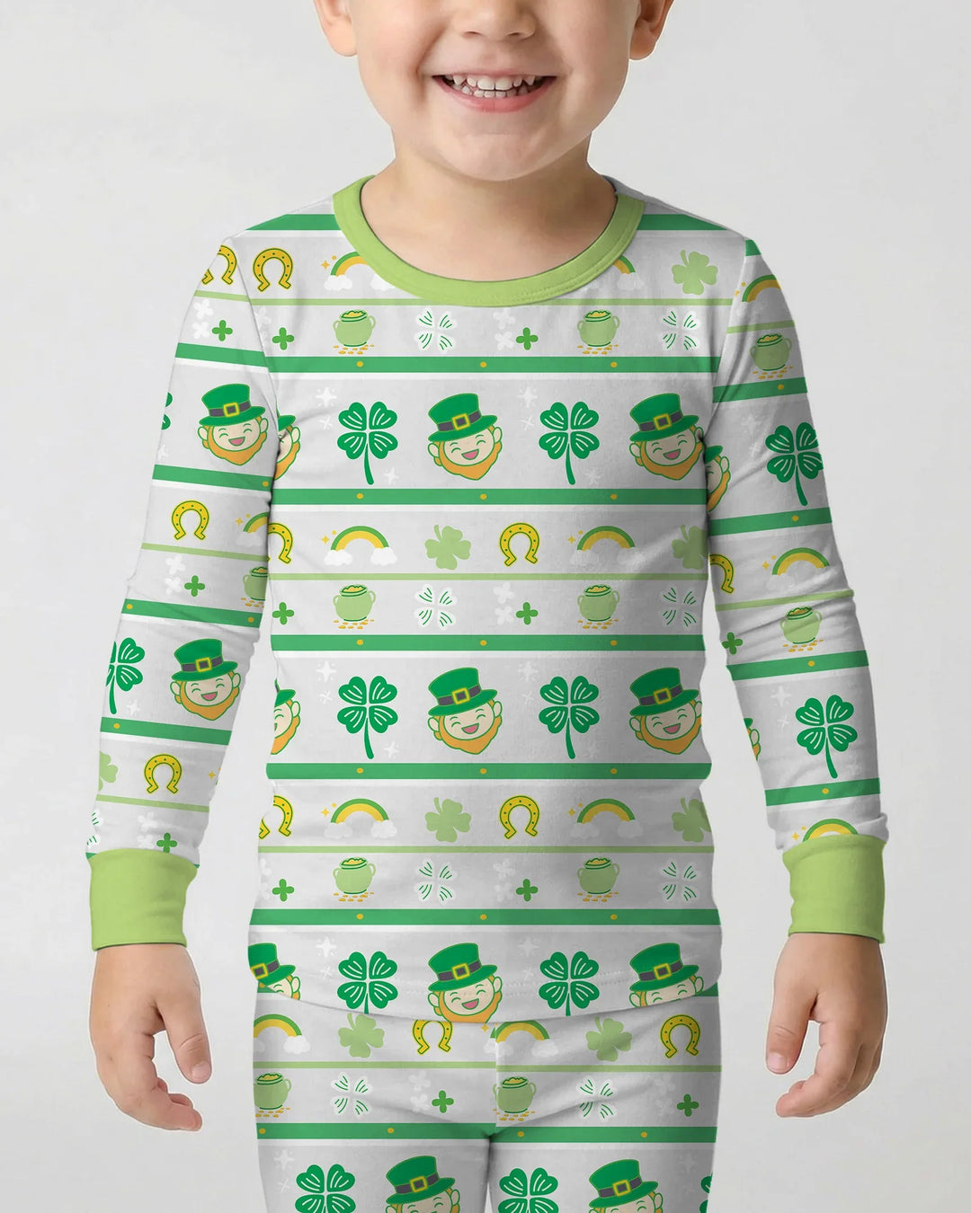 Happy Saint Patrick's Day Bamboo Two Piece Long Sleeve Pajama Set