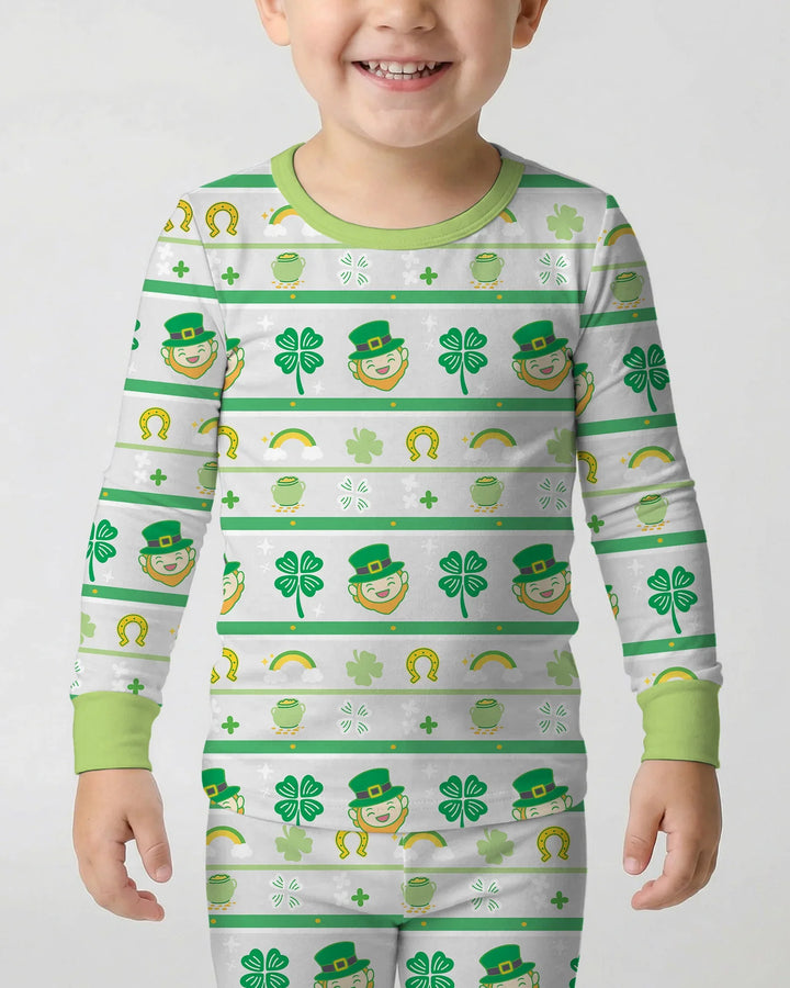 Happy Saint Patrick's Day Bamboo Two Piece Long Sleeve Pajama Set
