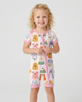 Whimsical Puppy Parade Family Matching Bamboo Shorty Zippy