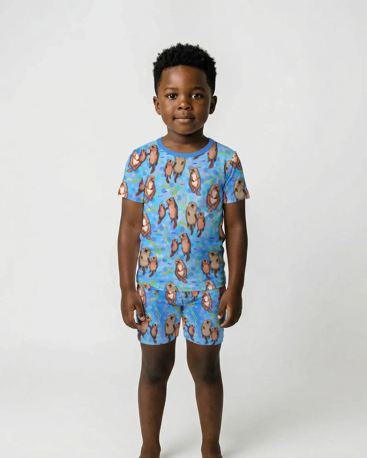 Otterly Together Bamboo Two Piece Short Sleeve Shorts Pajama Set