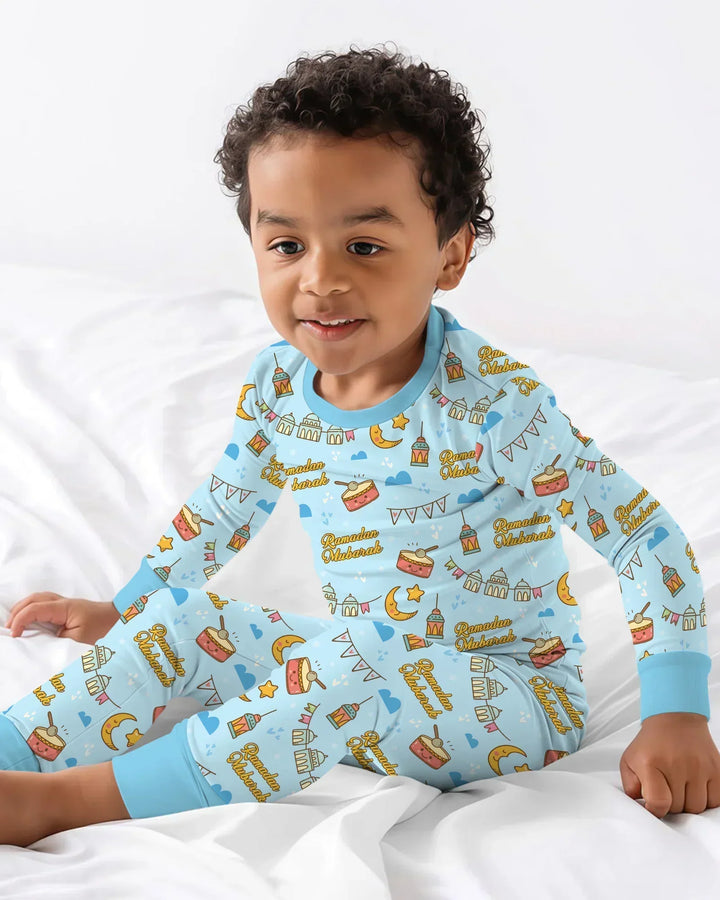 Ramadan Mubarak Bamboo Two Piece Long Sleeve Pajama Set