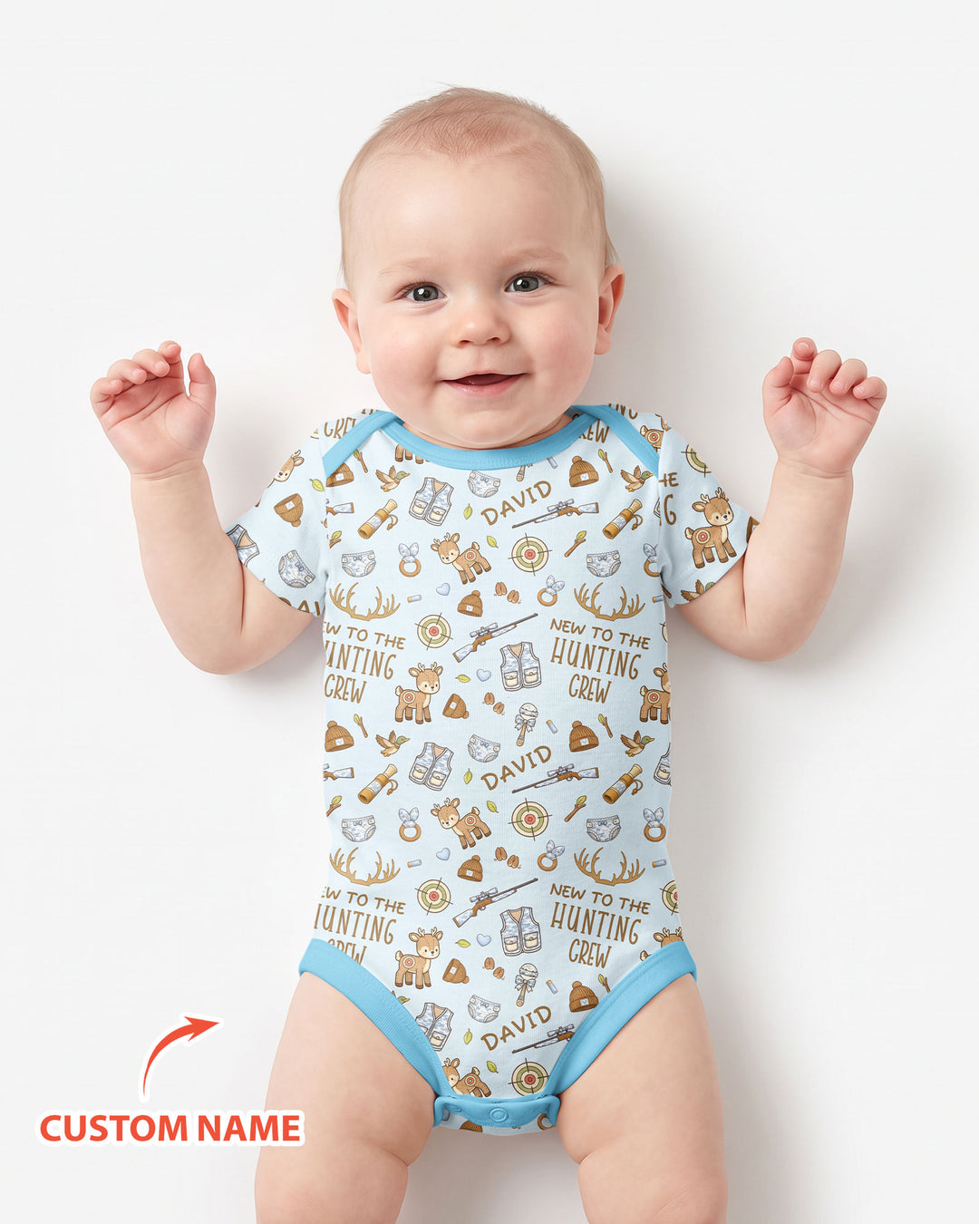 New To The Hunting Crew Custom Name Bamboo Bodysuit