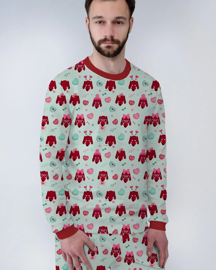 Dachshund Is My Valentine Bamboo Men's Pajama Set