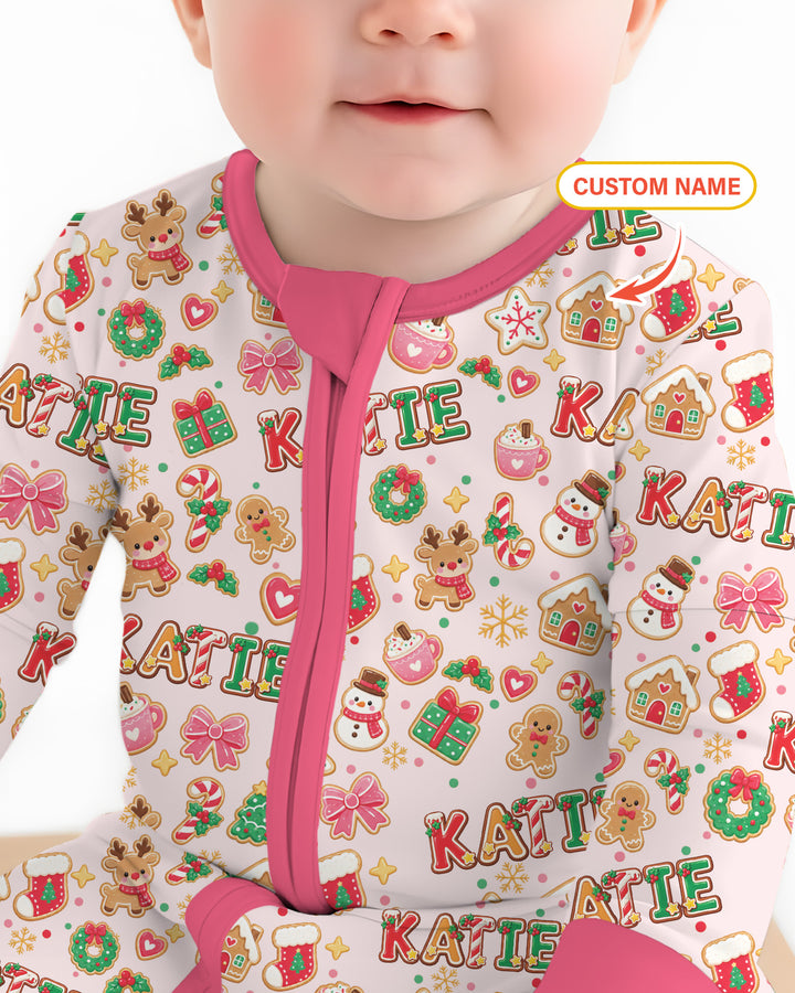 Pink GingerBread Custom Name Bamboo Convertible Zippy