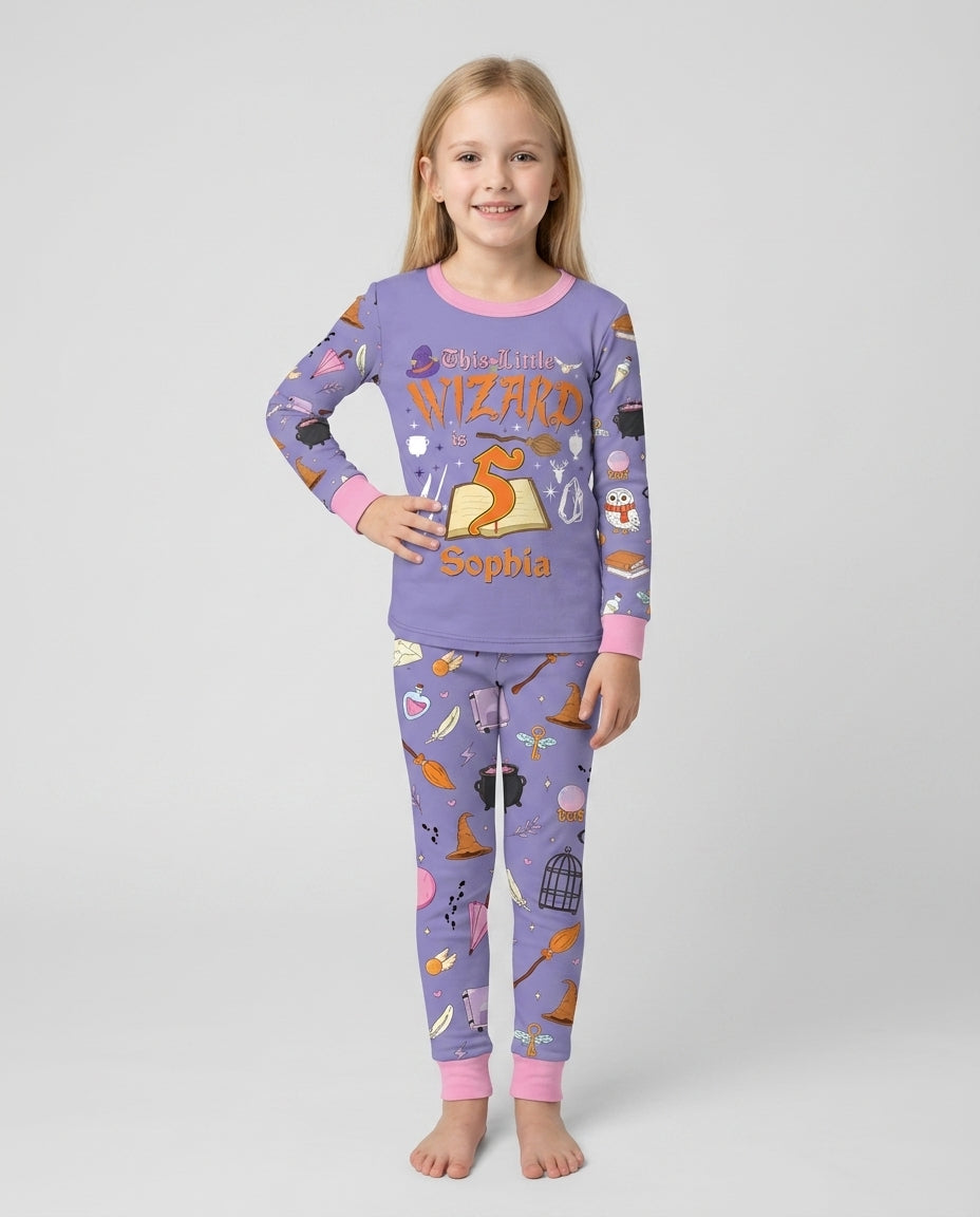 Personalized Birthday Wizard  Bamboo Two Piece Long Sleeve Pajama Set