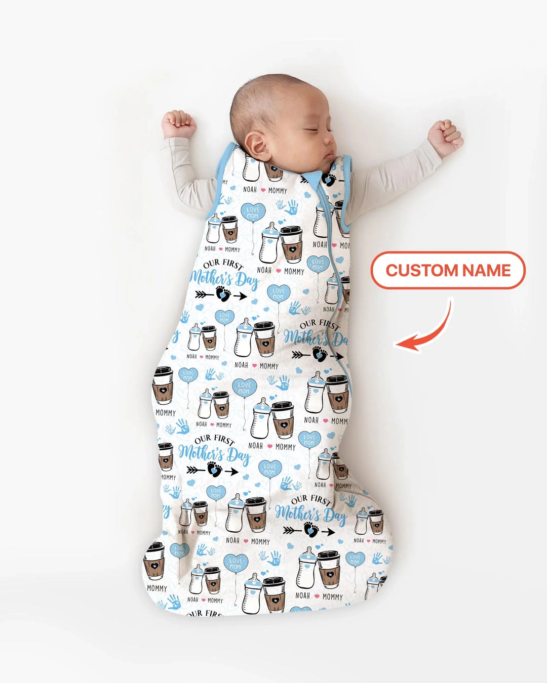 Custom Name First Mother's Day Drink Bamboo Sleep Bag