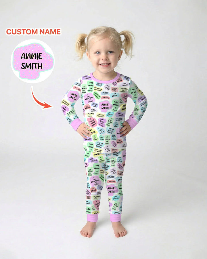 Mom & Baby Daily Affirmation Bamboo Two Piece Long Sleeve Pajama Set