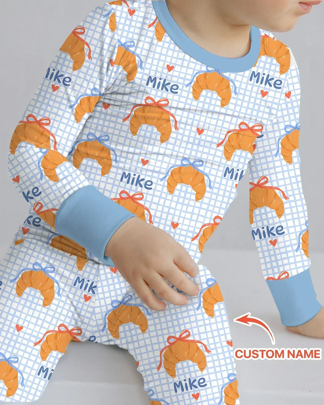 Breakfast Love Family Matching Bamboo Two Piece Long Sleeve Pajama Set