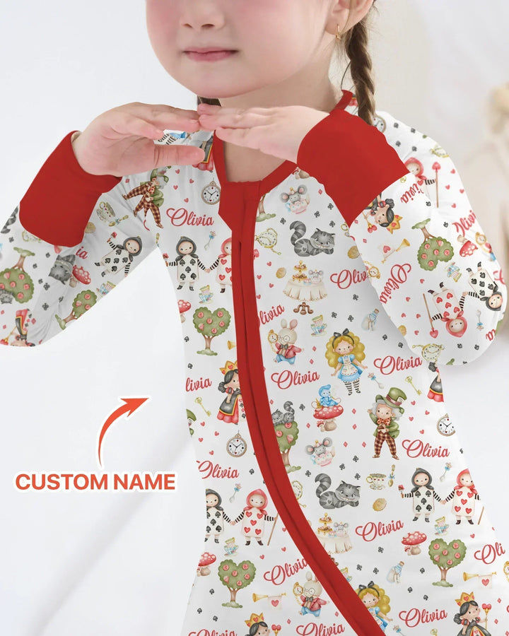 Whimsical Wonderland Tea Party Custom Name Bamboo Convertible Zippy