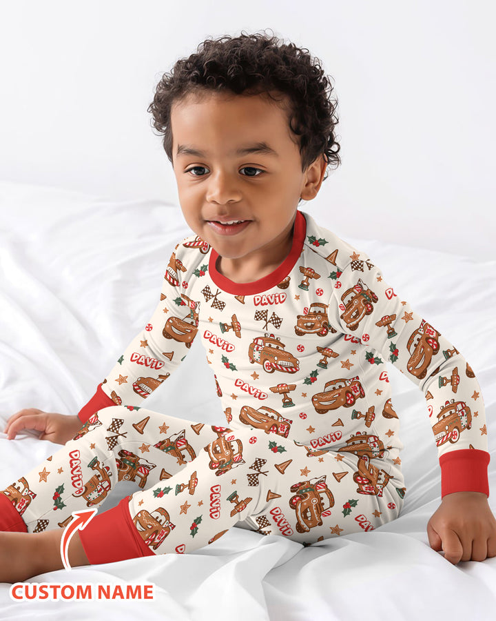 Christmas Cookie Cars Bamboo Two Piece Long Sleeve Pajama Set