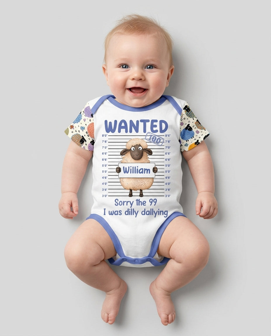 The Lost Sheep Custom Name Bamboo Bodysuit