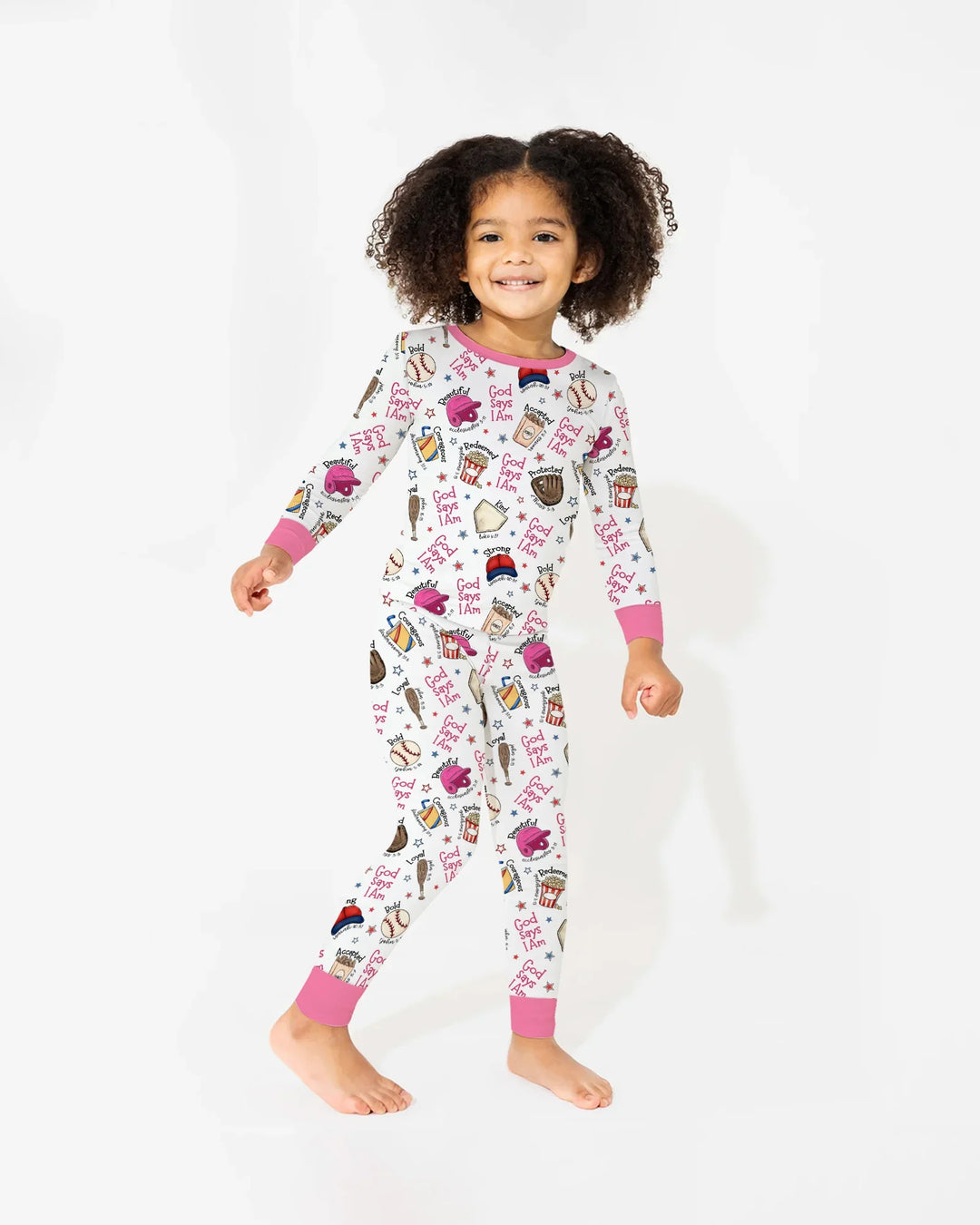 Christian Baseball Bamboo Two Piece Long Sleeve Pajama Set