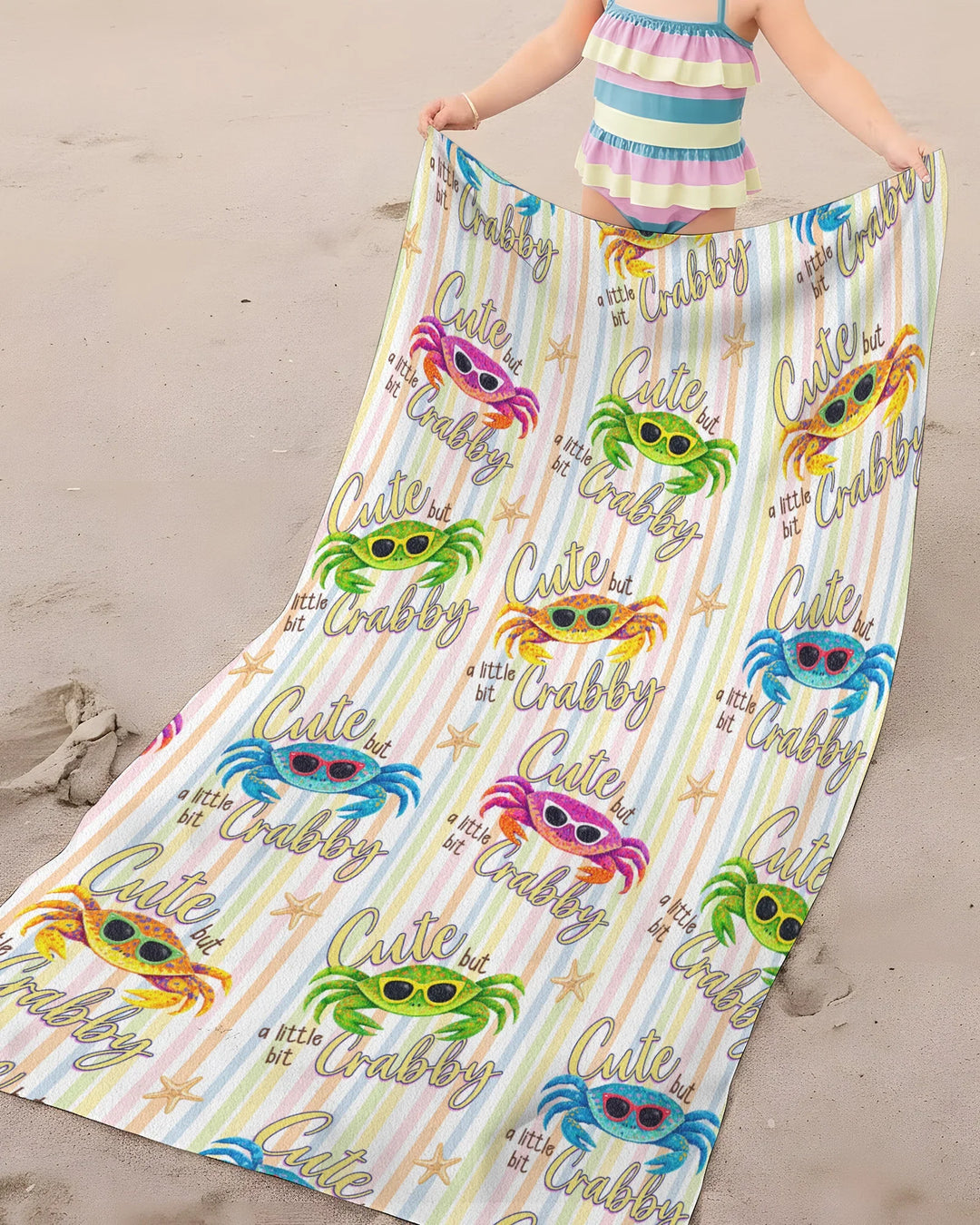 Cute But A Little Bit Crabby Bamboo Beach Towel