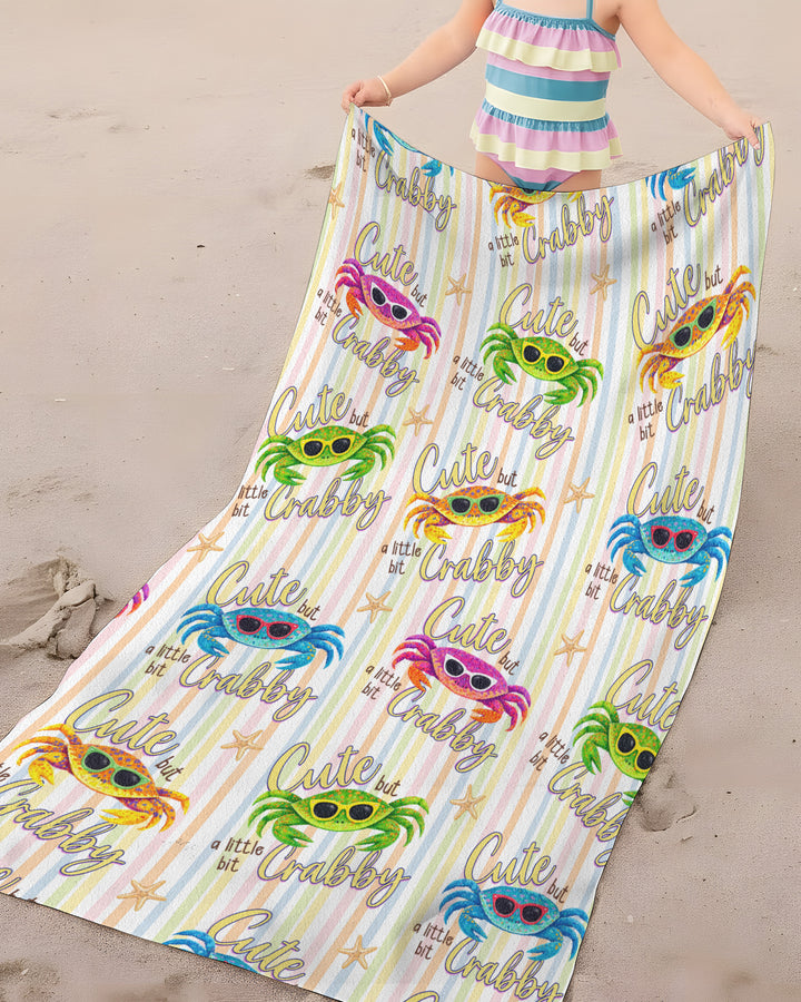 Cute But A Little Bit Crabby Bamboo Beach Towel