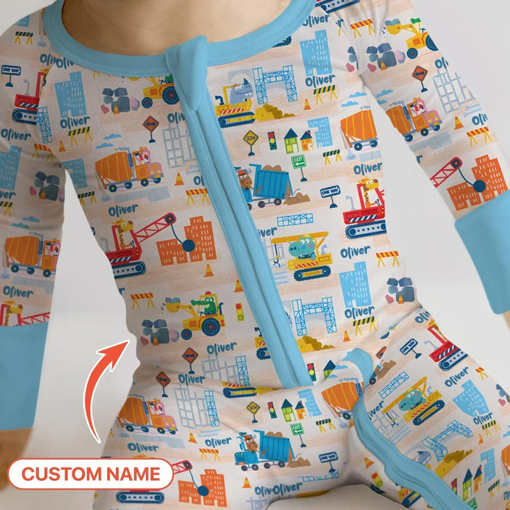 Little Builder Friends Custom Name Bamboo Convertible Zippy