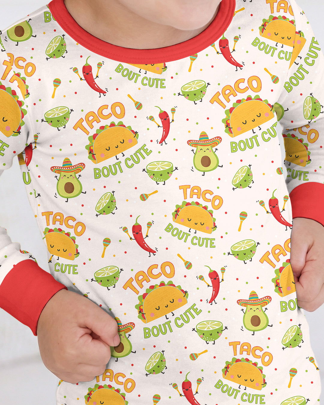 Funny Taco Bamboo Two Piece Long Sleeve Pajama Set